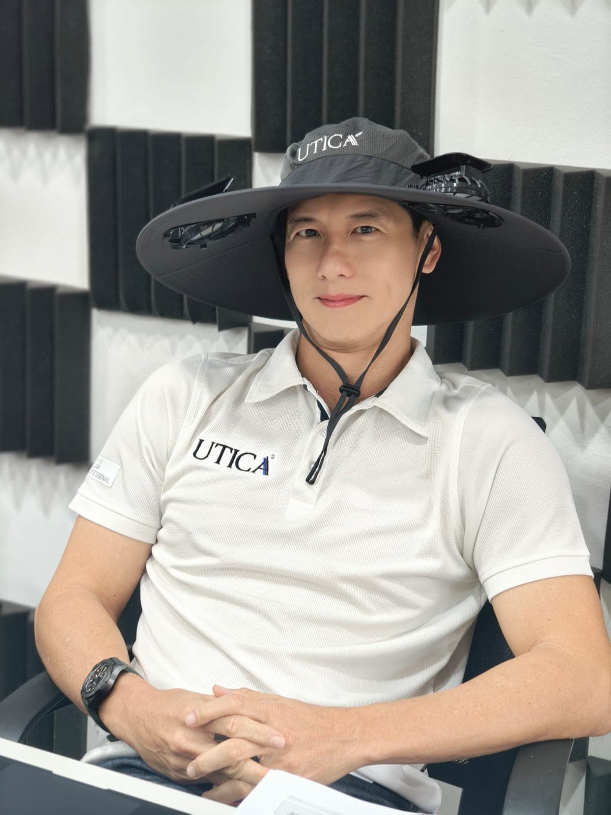 Model wearing UTICA® Solar Sunhat