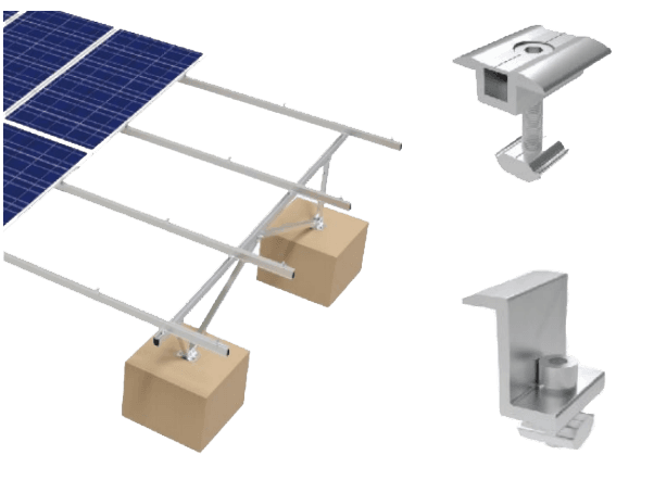Roof mounting rails and clamps