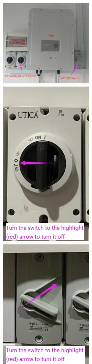 Turn off solar power switch