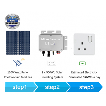 1000Wp/ DIY UTICA® UTICA 1KW MICRO GRID TIED SOLAR SYSTEM